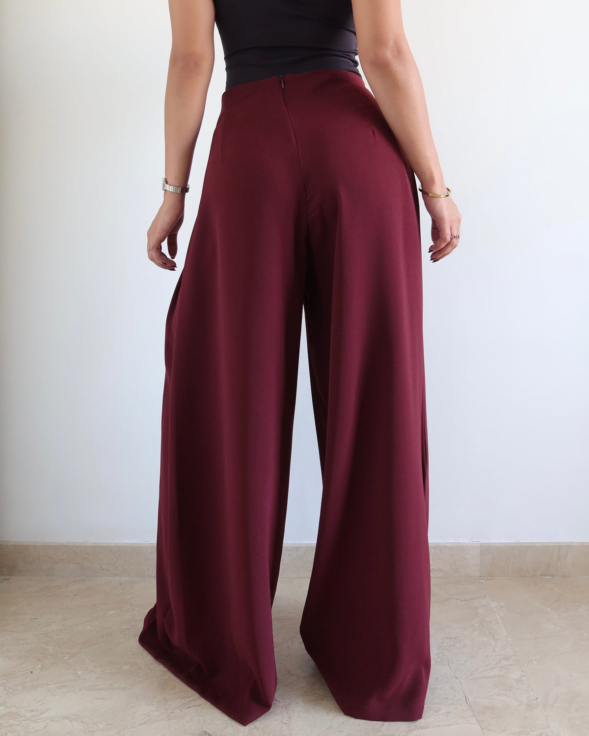 RǏWYÑ | Soft Structure Side Draped Trousers