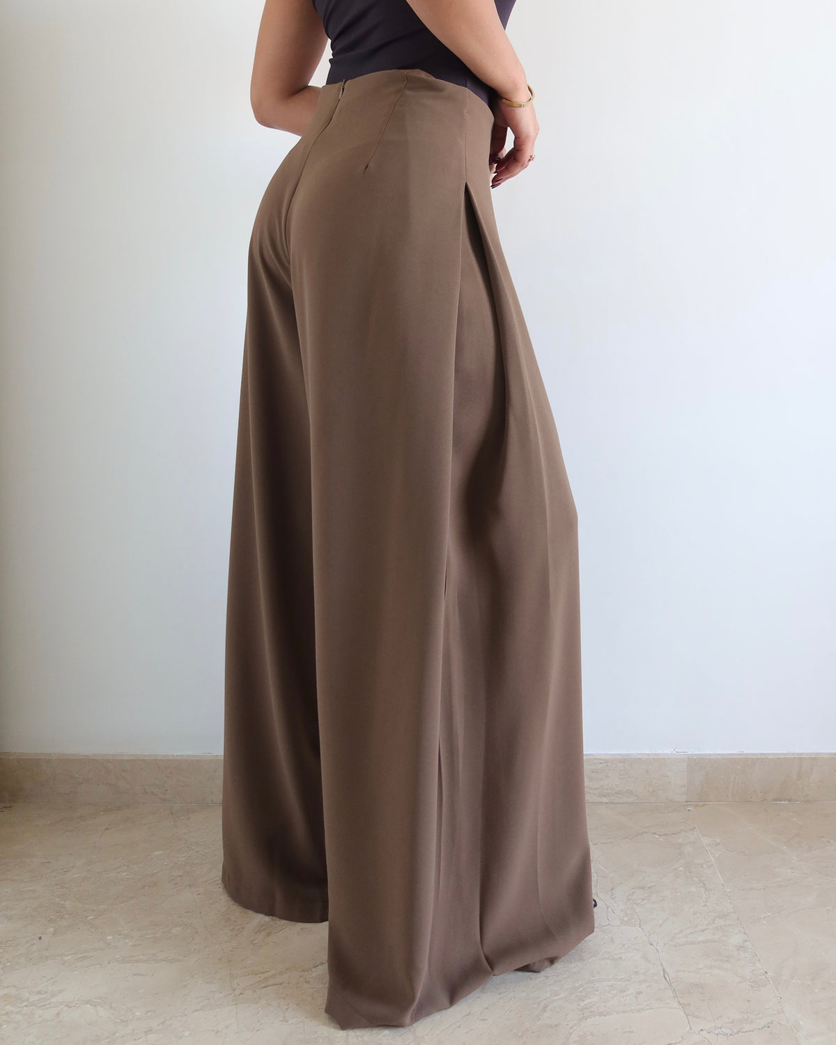 RǏWYÑ | Soft Structure Side Draped Trousers