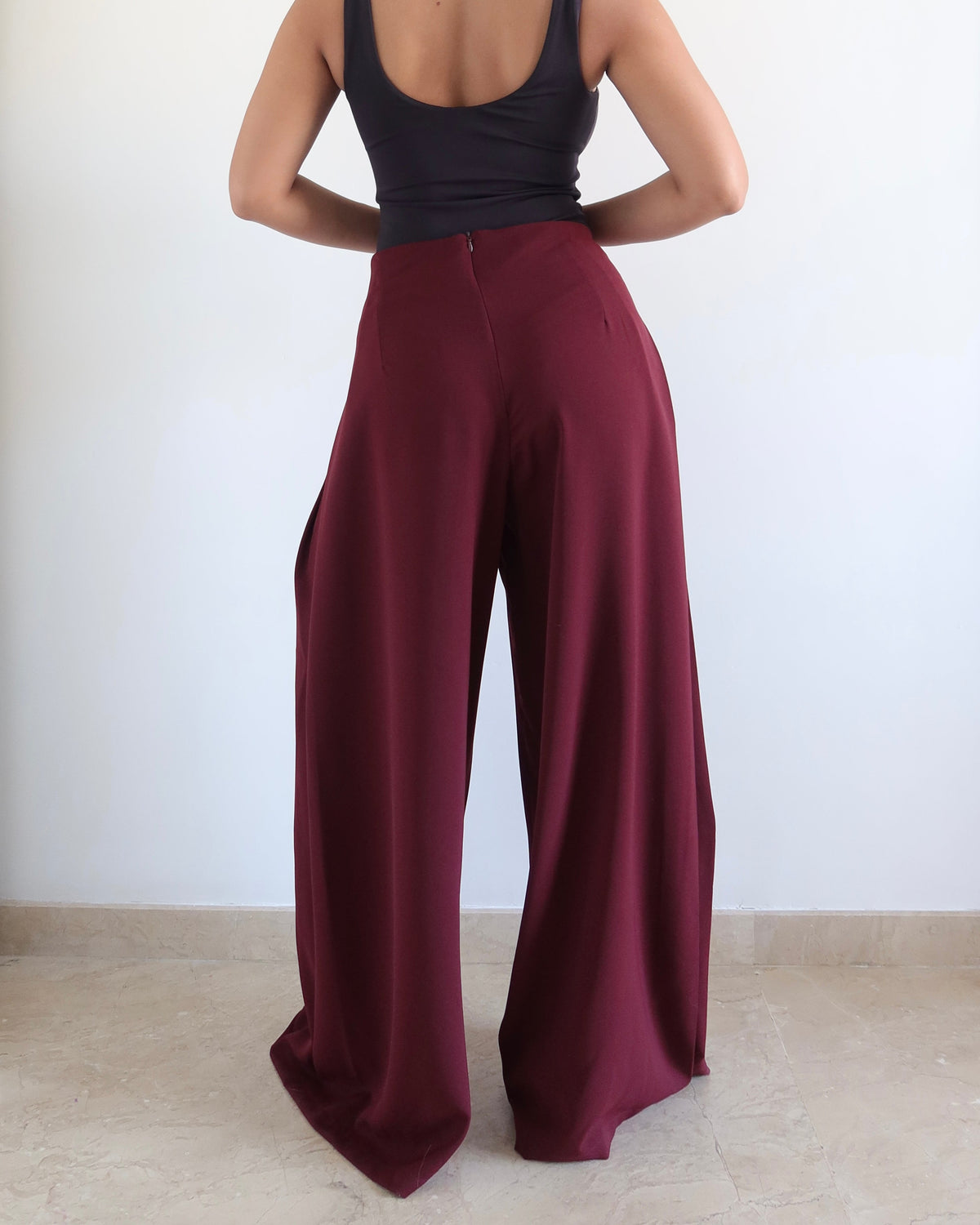 RǏWYÑ | Soft Structure Side Draped Trousers