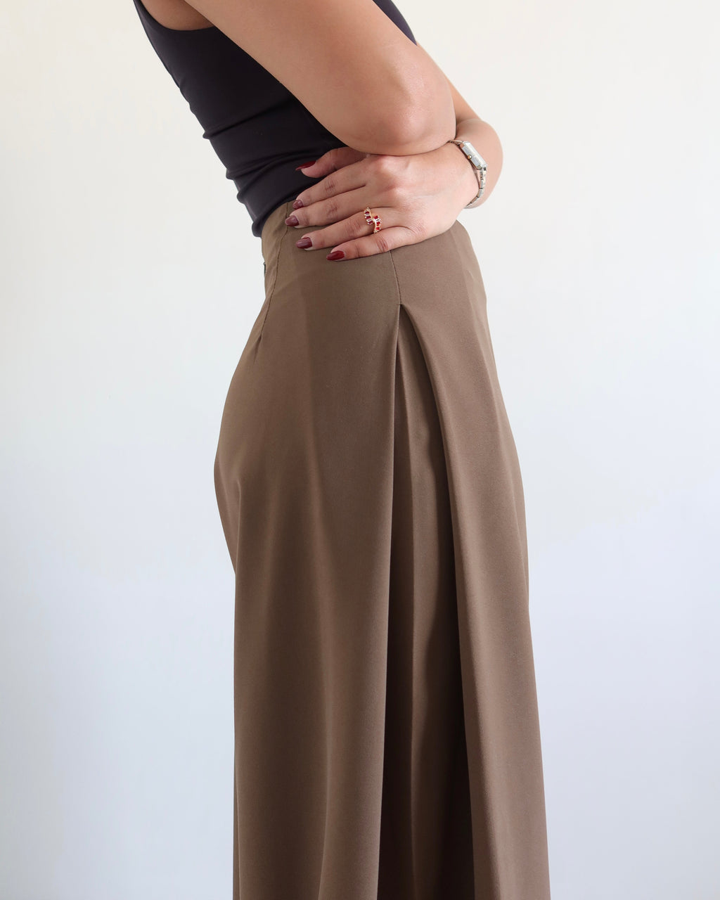 RǏWYÑ | Soft Structure Side Draped Trousers