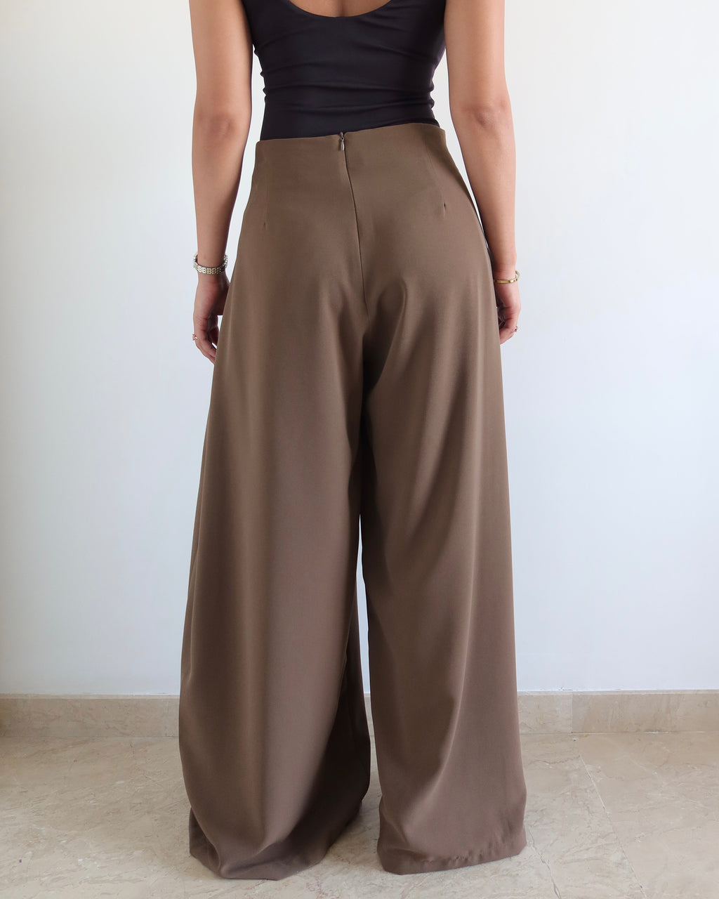 RǏWYÑ | Soft Structure Side Draped Trousers