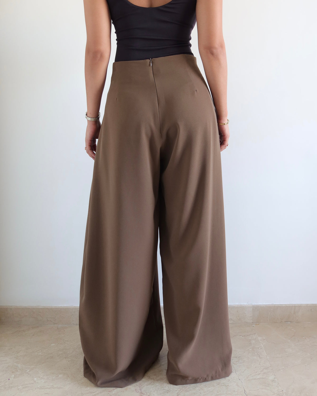 RǏWYÑ | Soft Structure Side Draped Trousers