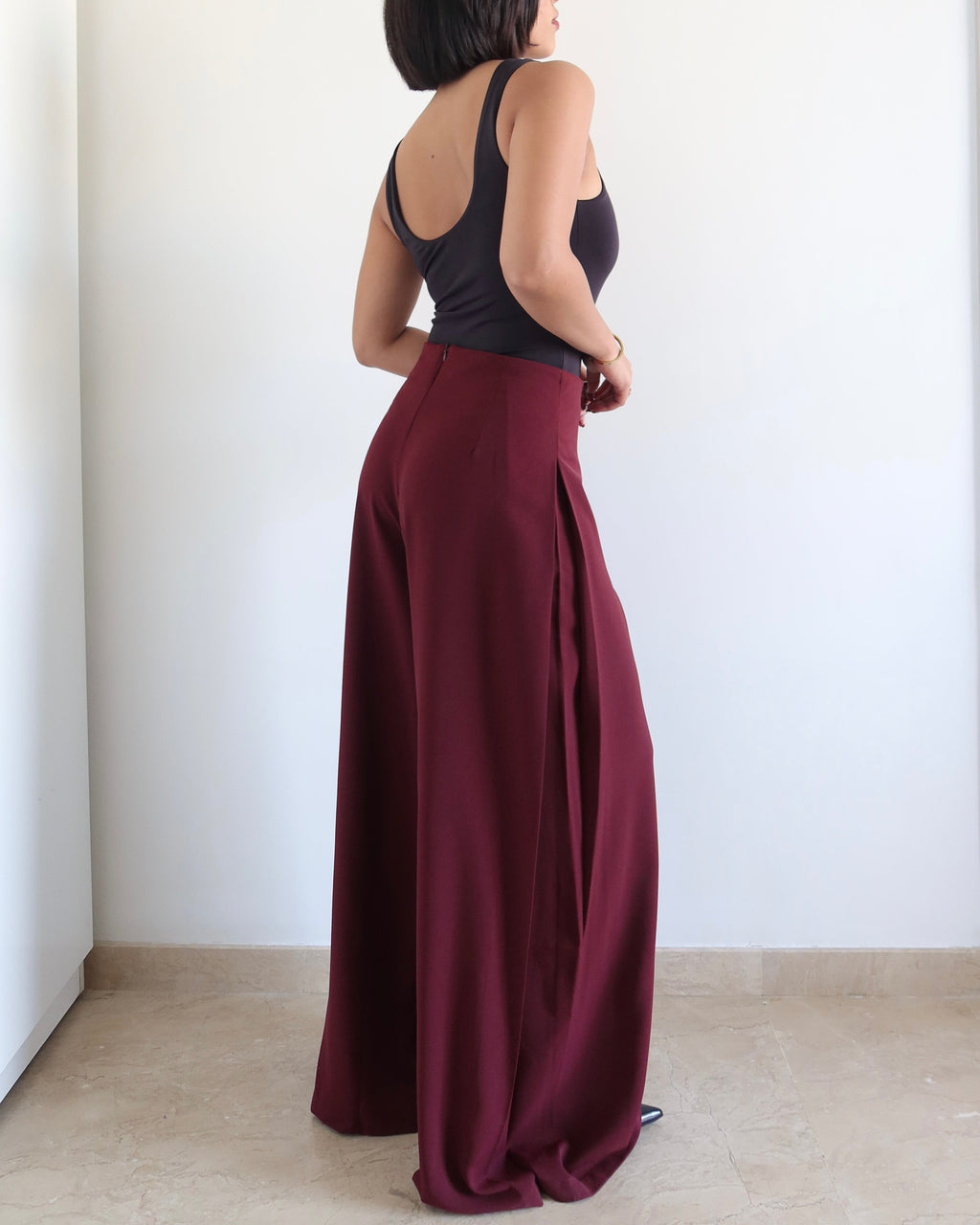 RǏWYÑ | Soft Structure Side Draped Trousers