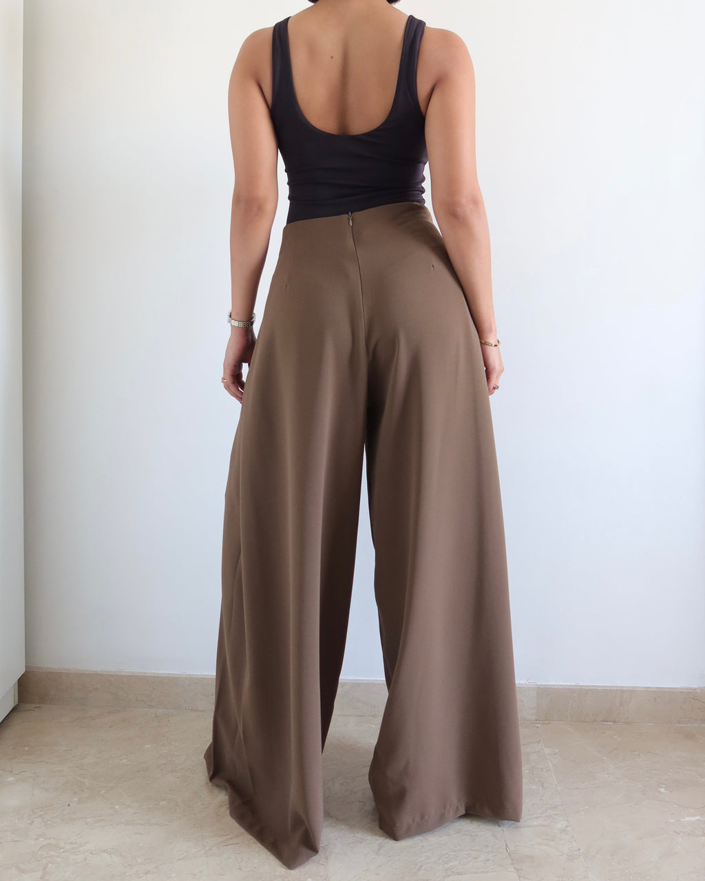 RǏWYÑ | Soft Structure Side Draped Trousers