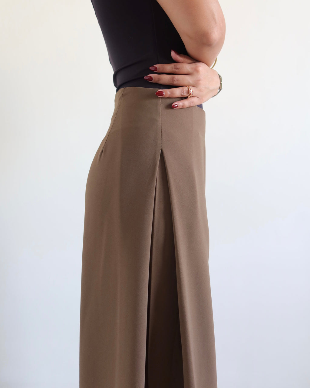 RǏWYÑ | Soft Structure Side Draped Trousers
