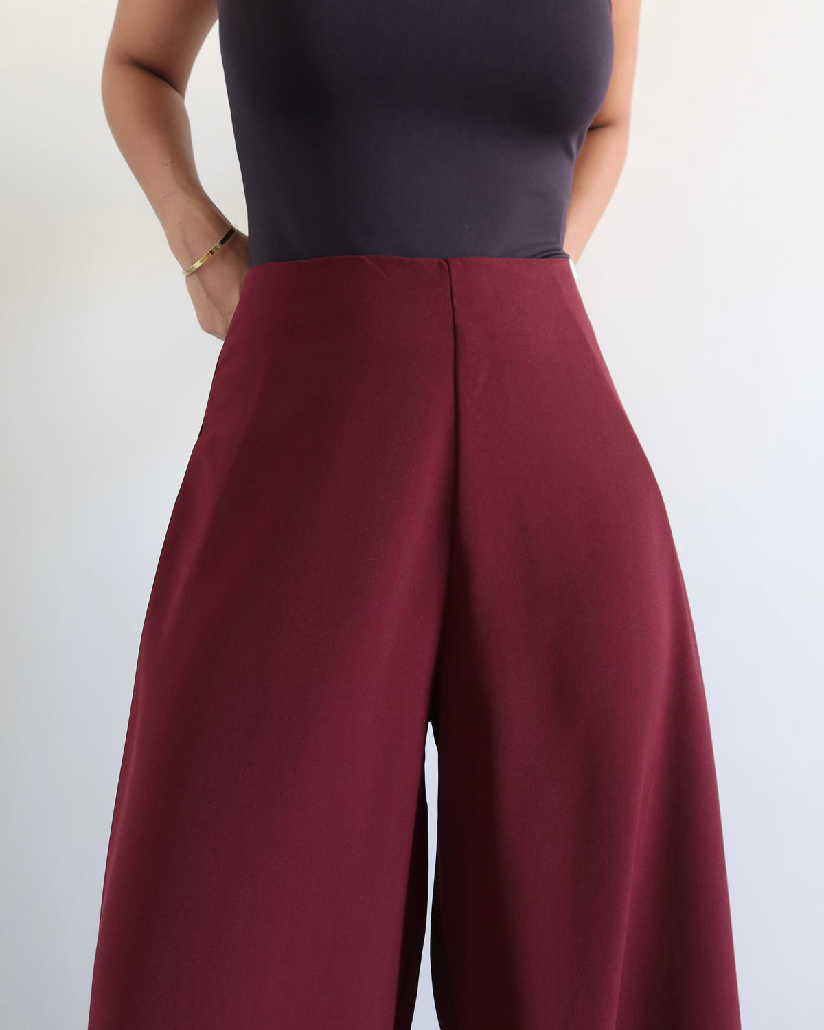 RǏWYÑ | Soft Structure Side Draped Trousers