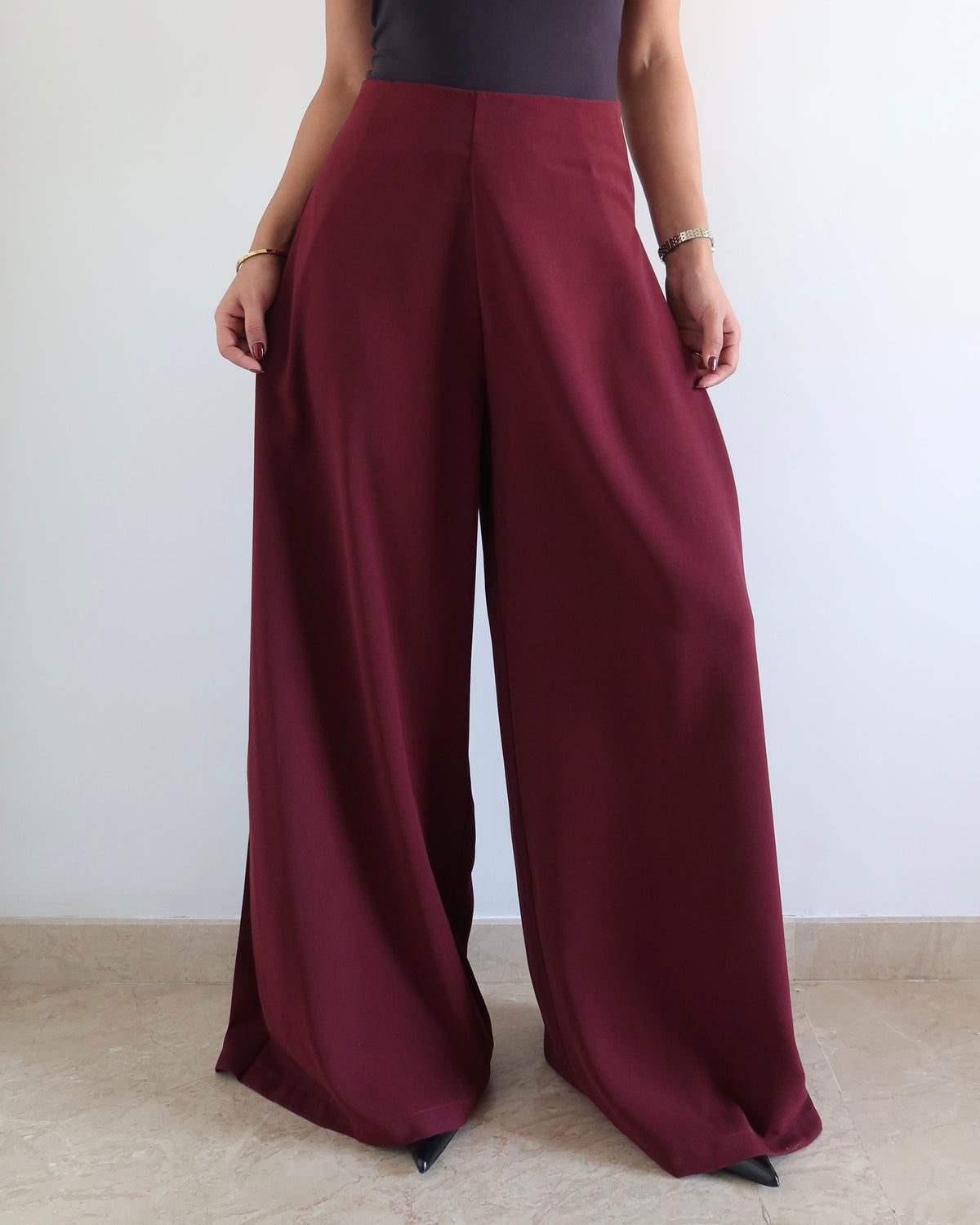 RǏWYÑ | Soft Structure Side Draped Trousers