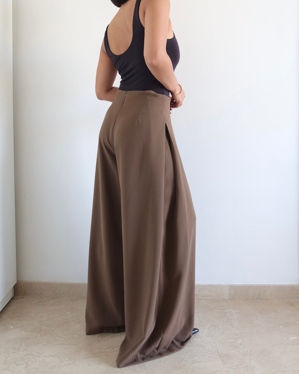 RǏWYÑ | Soft Structure Side Draped Trousers