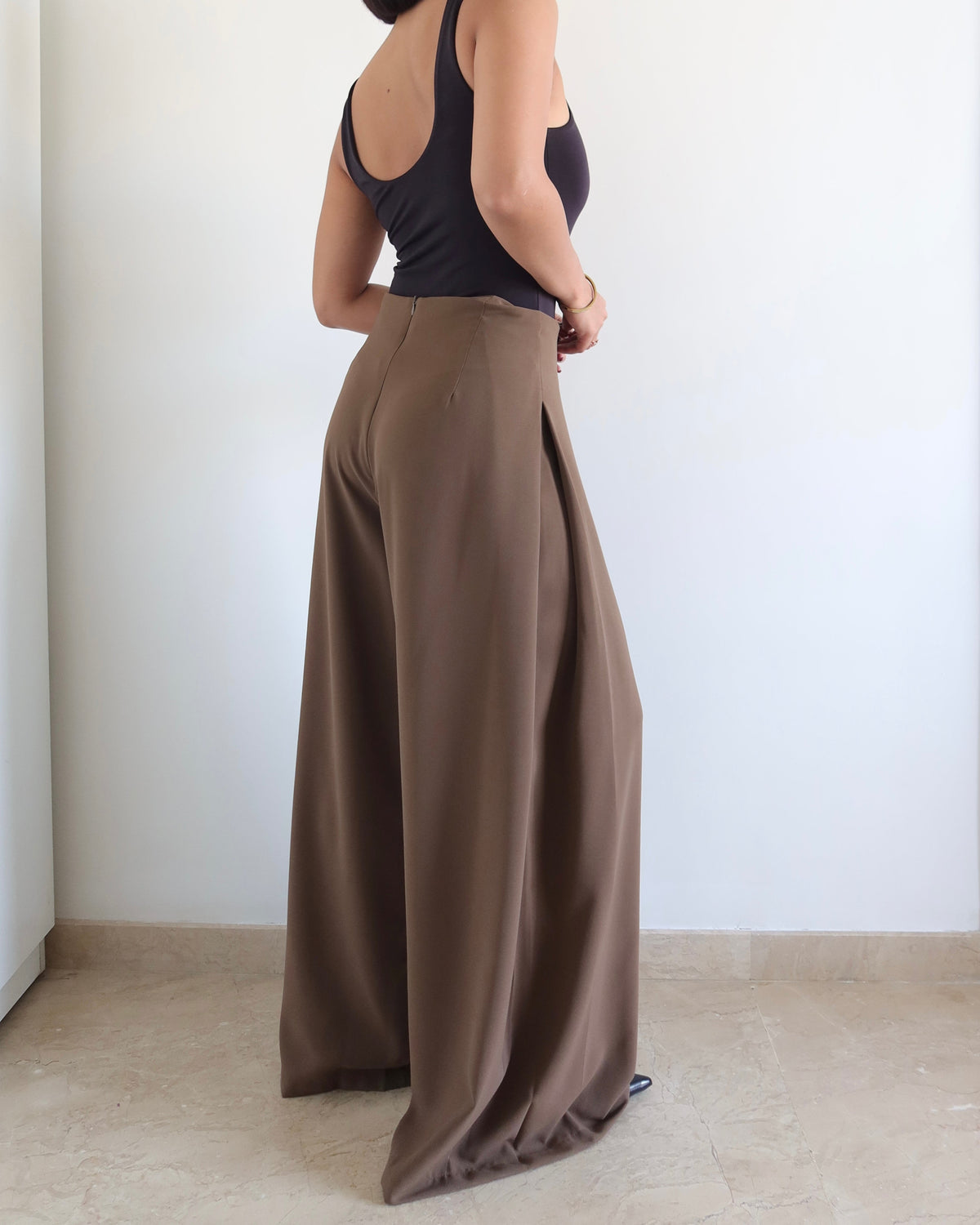 RǏWYÑ | Soft Structure Side Draped Trousers