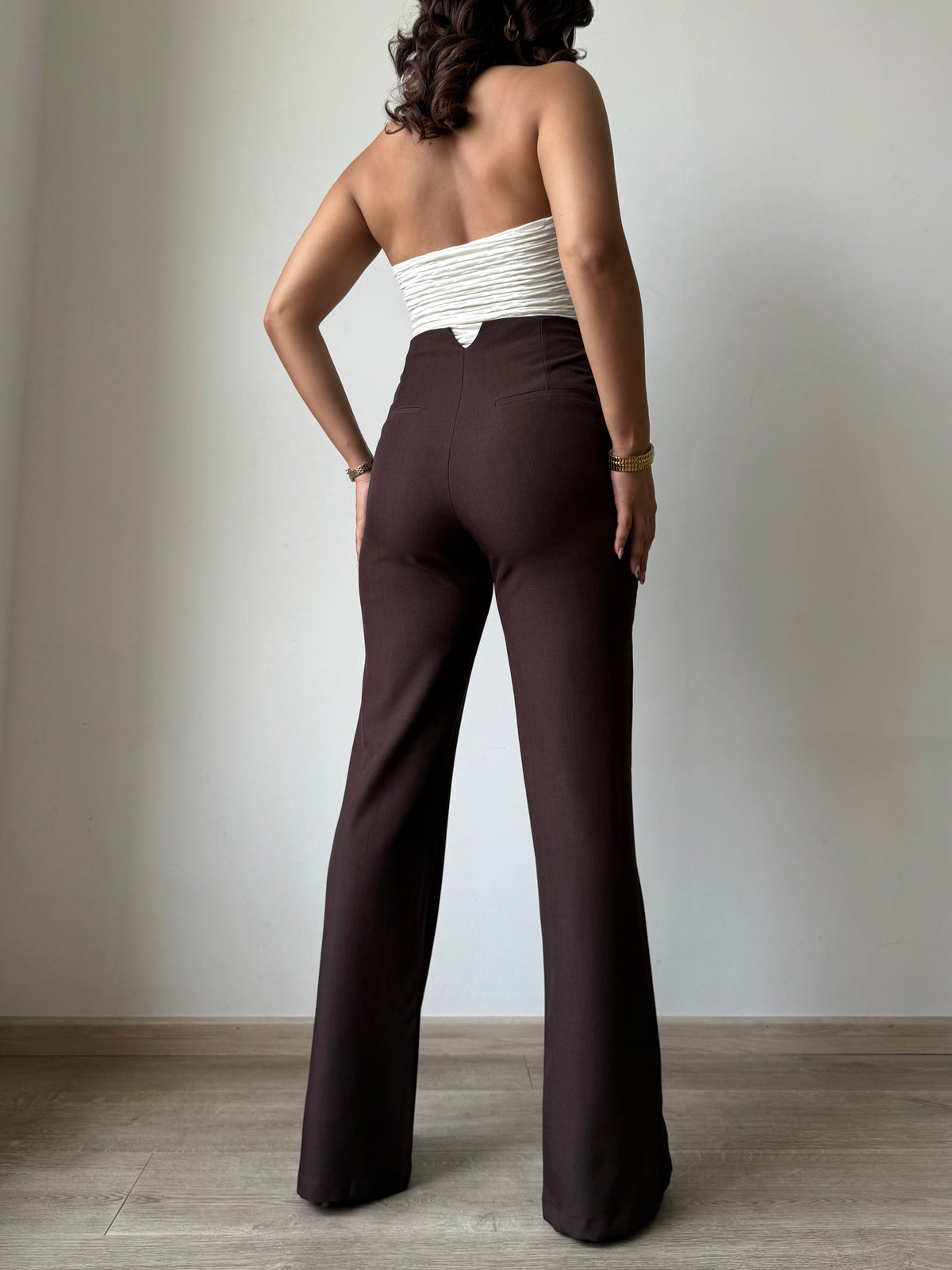 RǏWYÑ | Polished Linen Flared Tailored Pants
