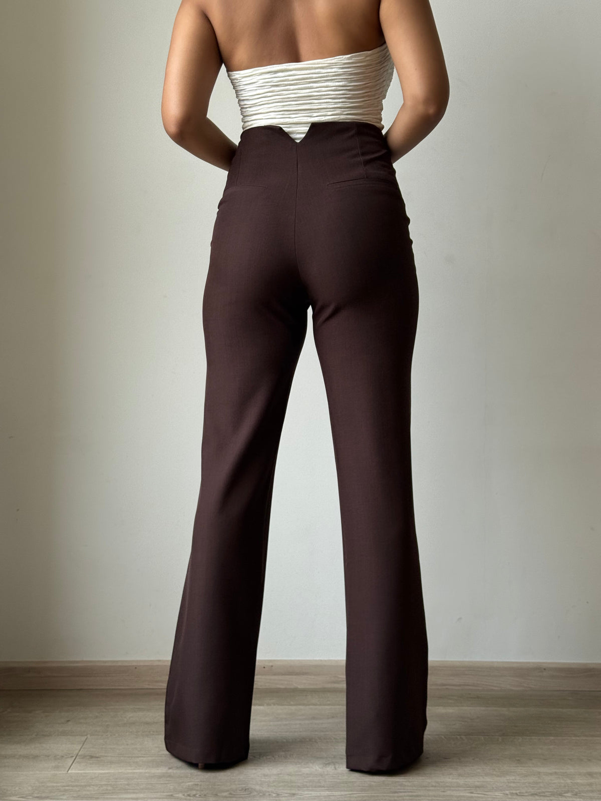 RǏWYÑ | Polished Linen Flared Tailored Pants