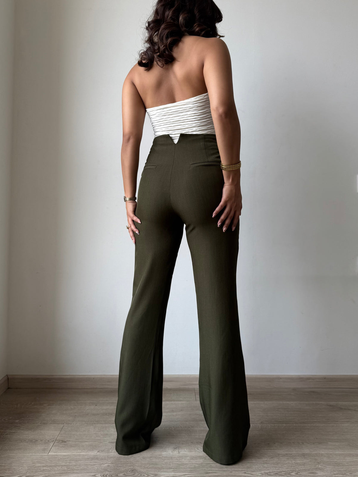 RǏWYÑ | Polished Linen Flared Tailored Pants