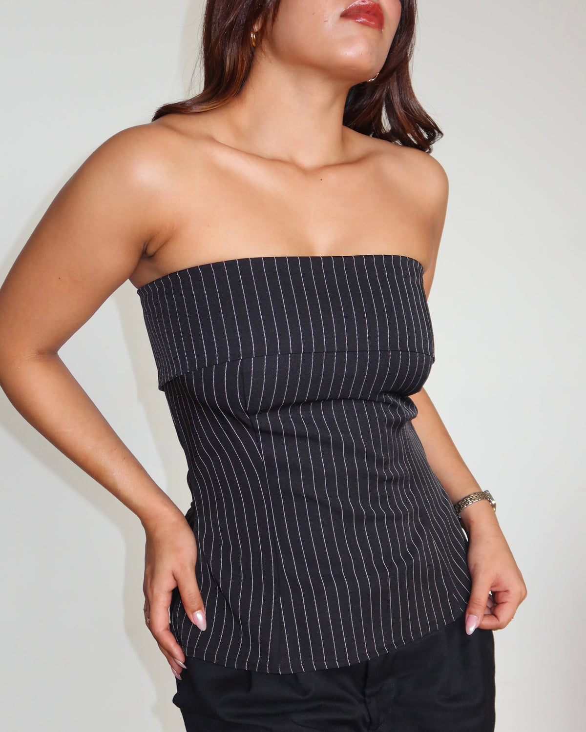 RǏWYÑ | Sleek Stripe Bandeau Top