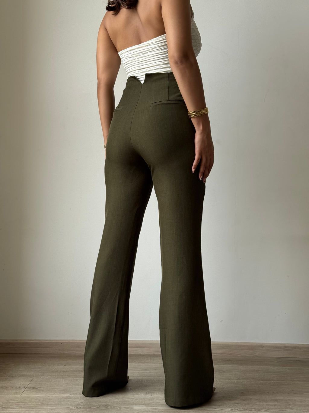RǏWYÑ | Polished Linen Flared Tailored Pants