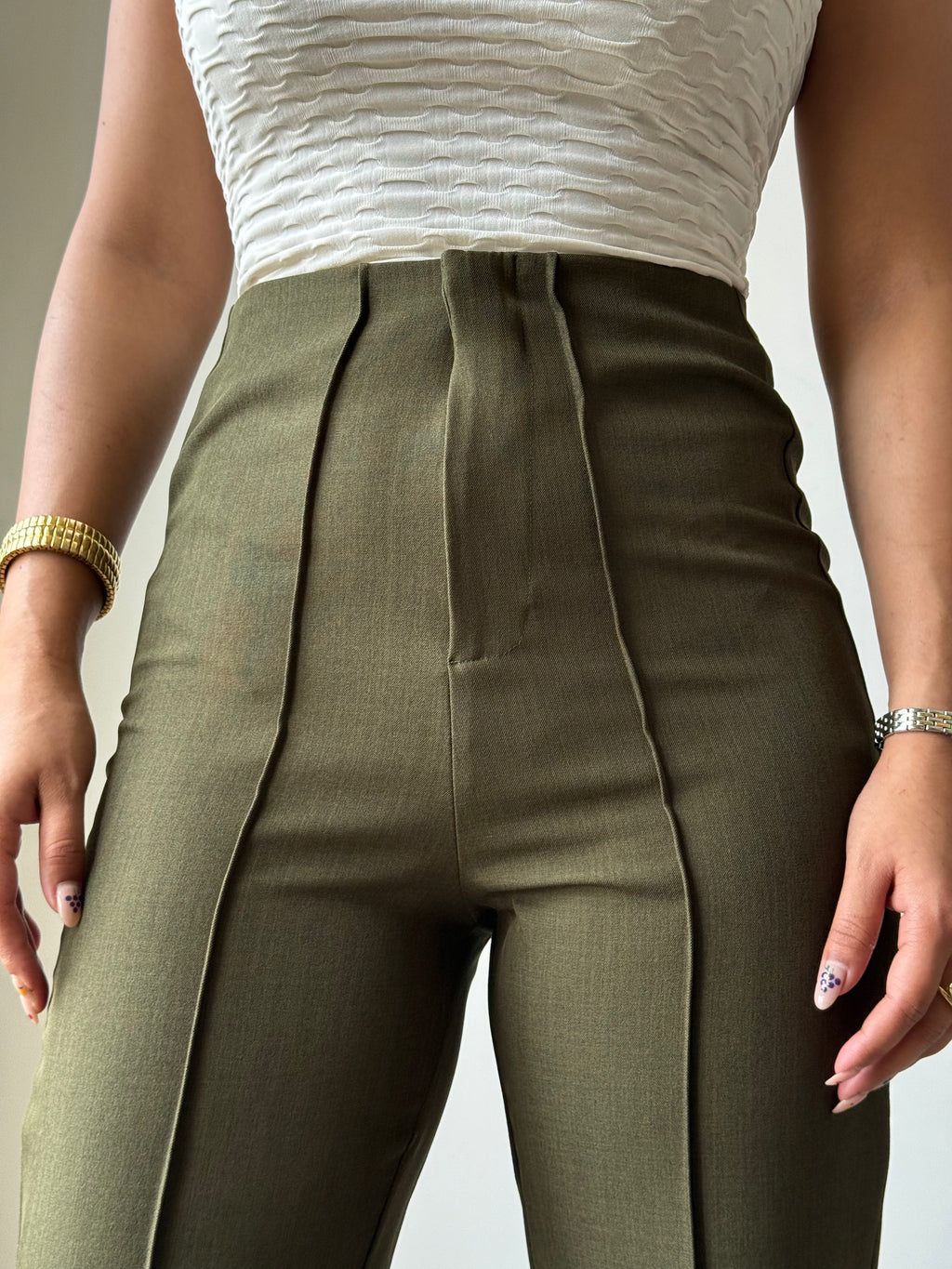 RǏWYÑ | Polished Linen Flared Tailored Pants