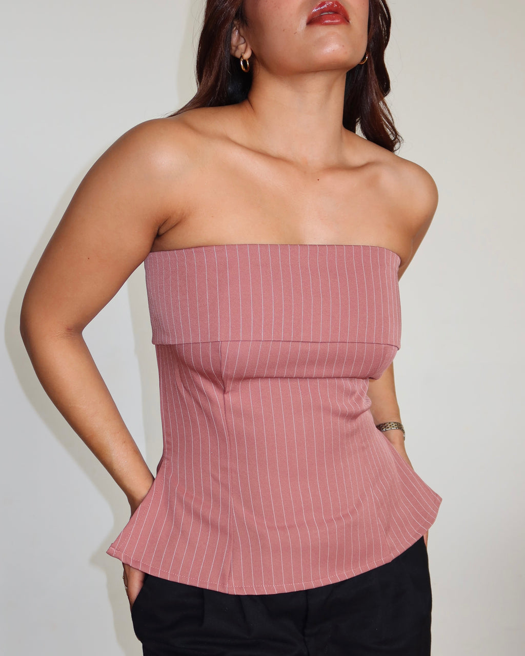 RǏWYÑ | Sleek Stripe Bandeau Top
