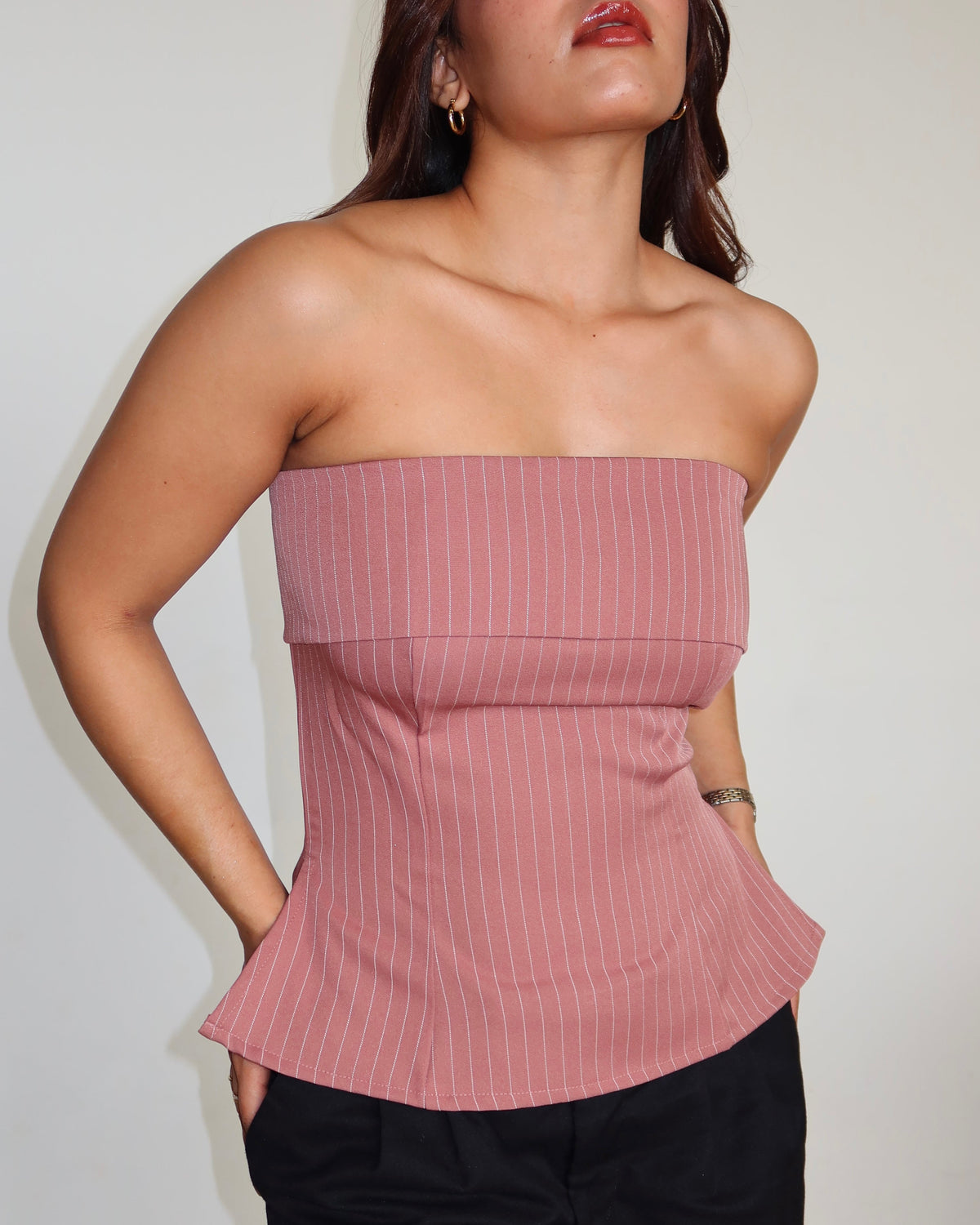 RǏWYÑ | Sleek Stripe Bandeau Top