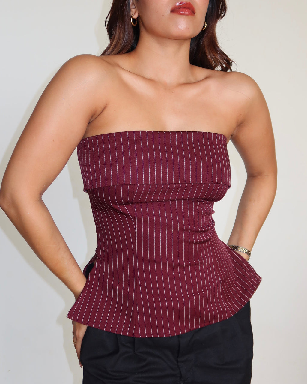RǏWYÑ | Sleek Stripe Bandeau Top