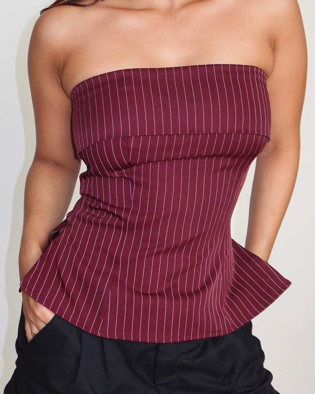 RǏWYÑ | Sleek Stripe Bandeau Top
