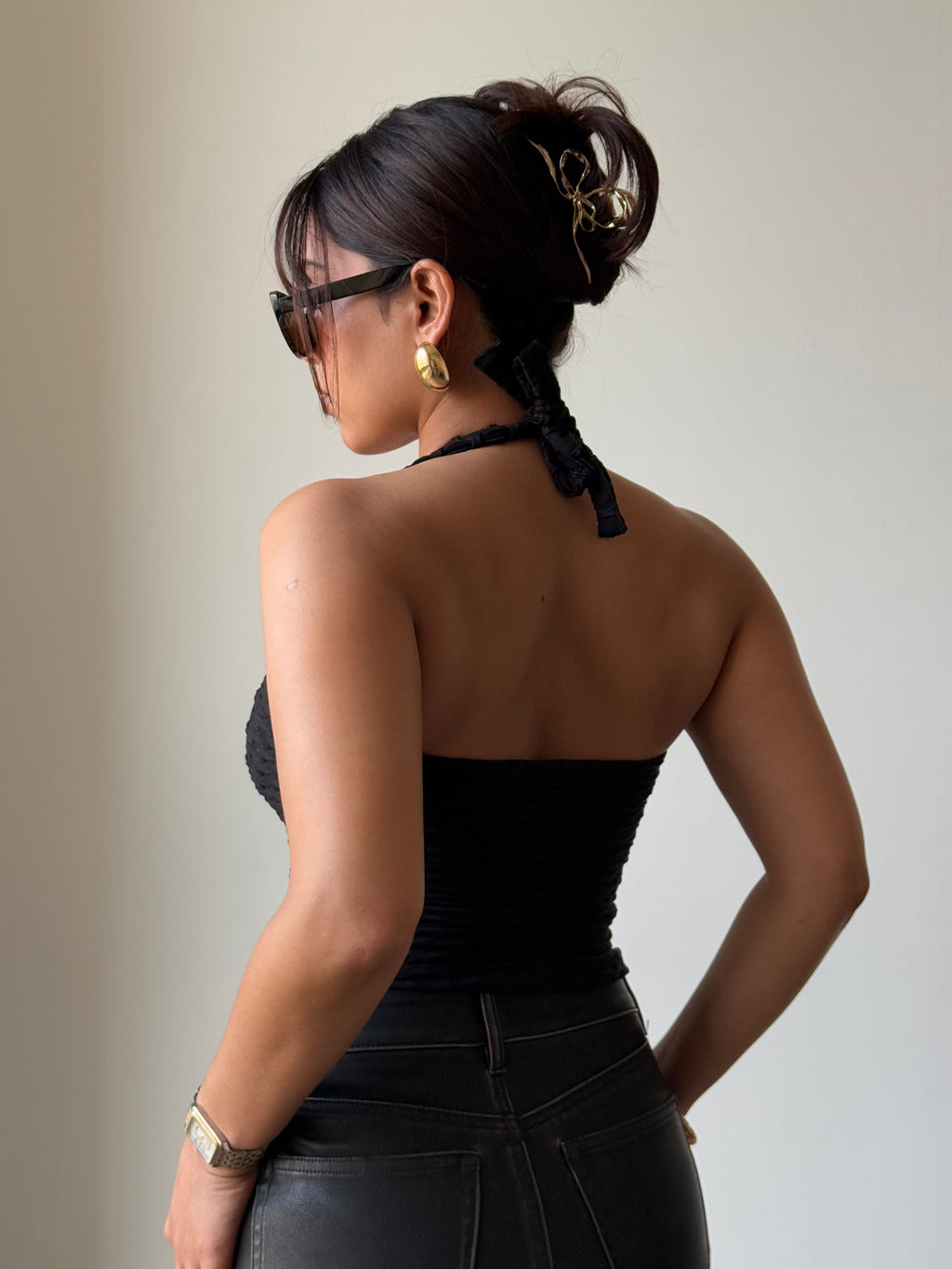 RǏWYÑ | Jacquard Honey Luxe Halter Top