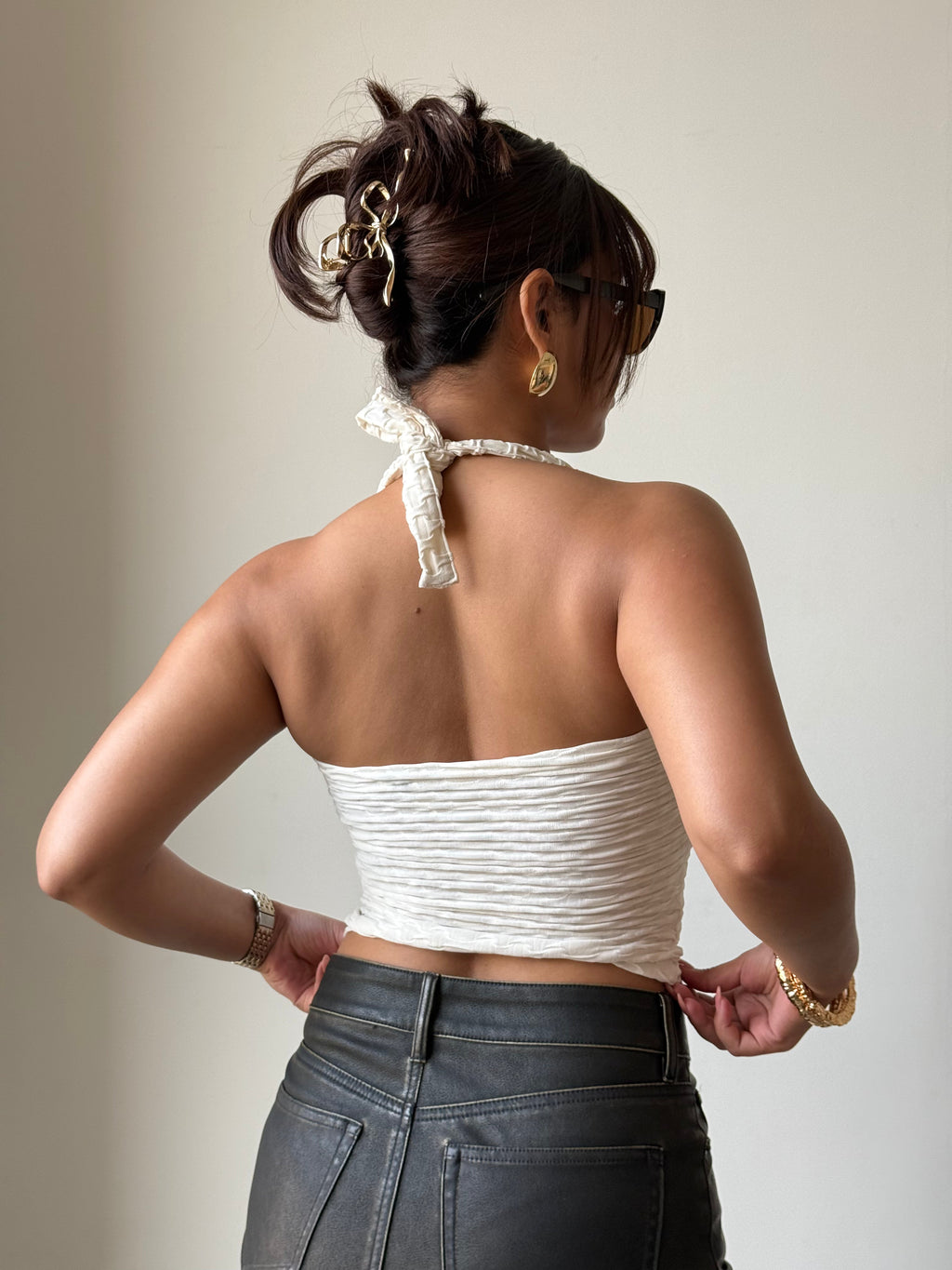 RǏWYÑ | Jacquard Honey Luxe Halter Top