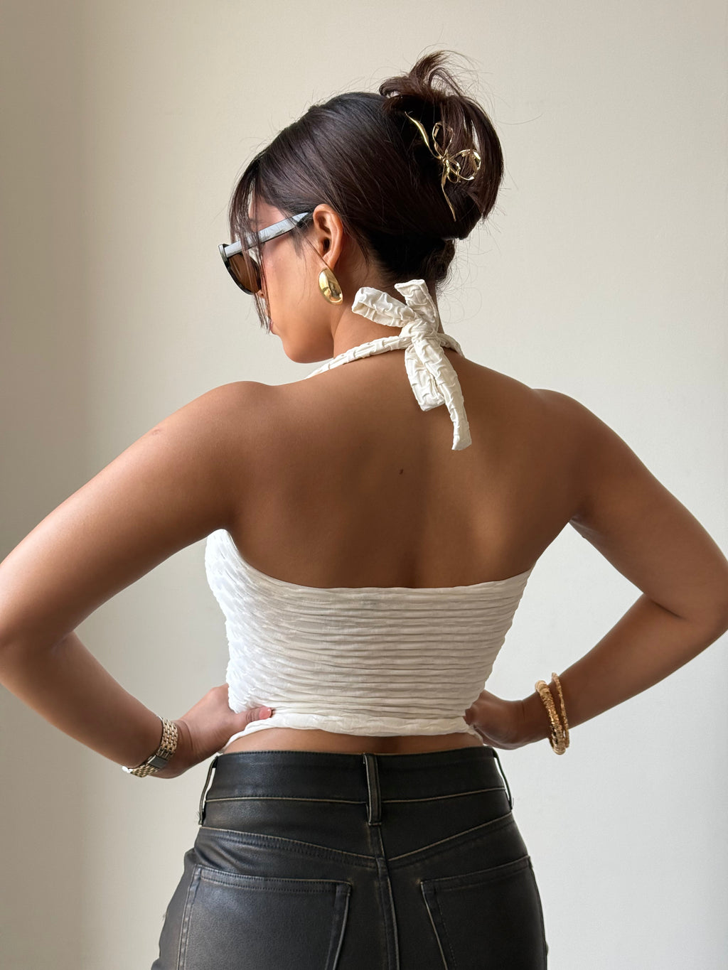 RǏWYÑ | Jacquard Honey Luxe Halter Top