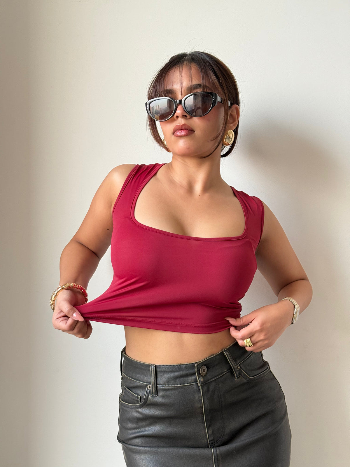 RǏWYÑ | Silky Soft Square Neck Top