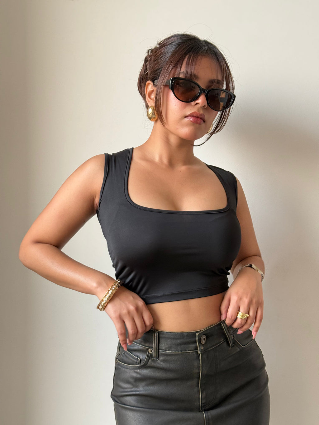 RǏWYÑ | Silky Soft Square Neck Top