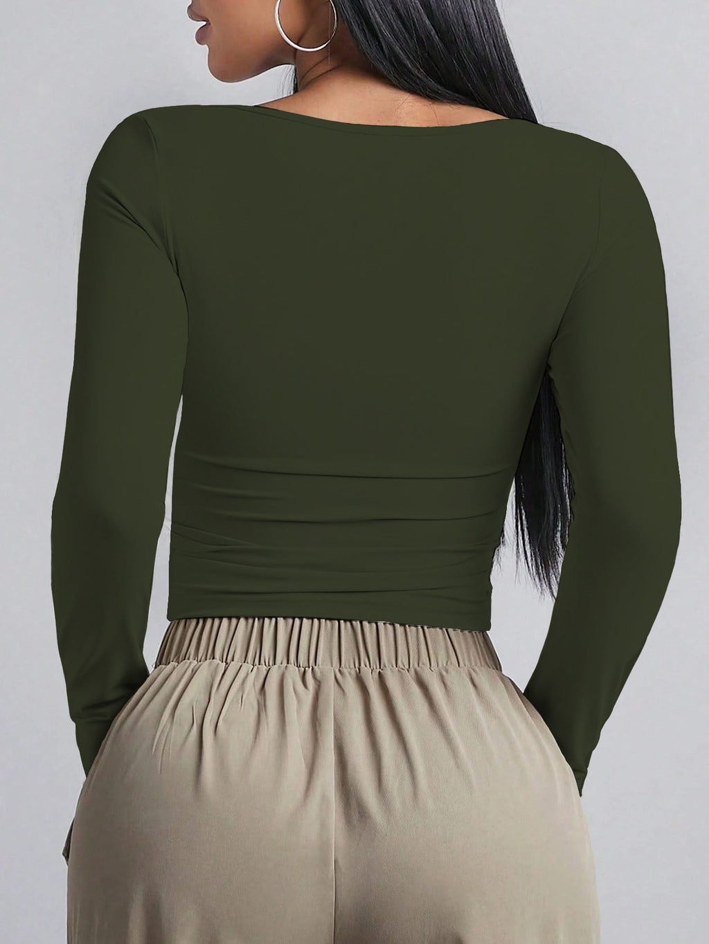 RǏWYÑ | Soft Curve Neck Long-Sleeve Top