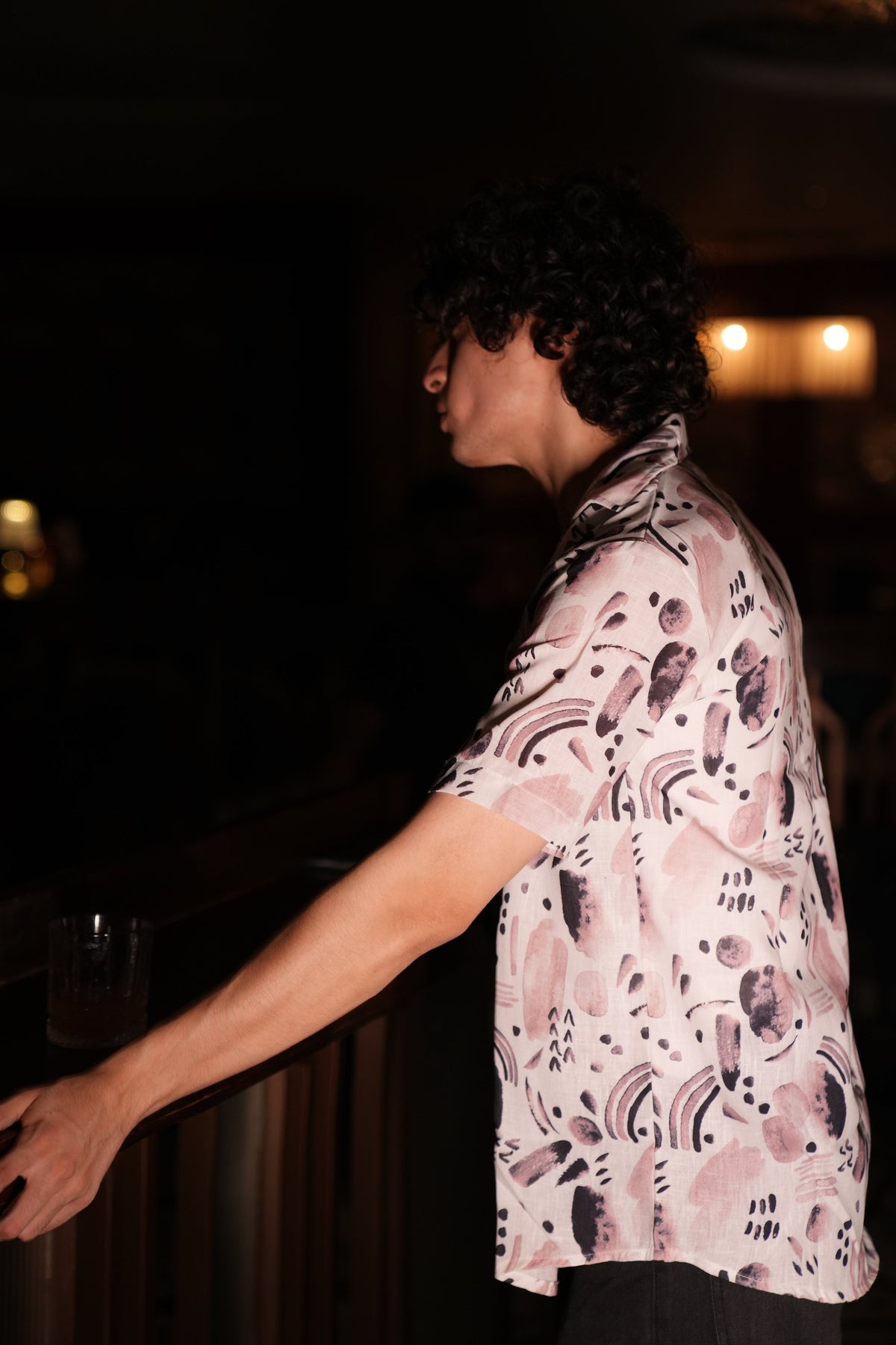 RIWYN Premium Water Color Splash Print Linen Shirt