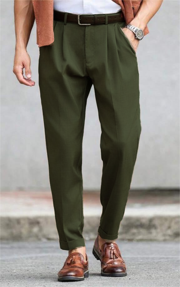 RIWYN Refined Tailored Pleat Linen Pants