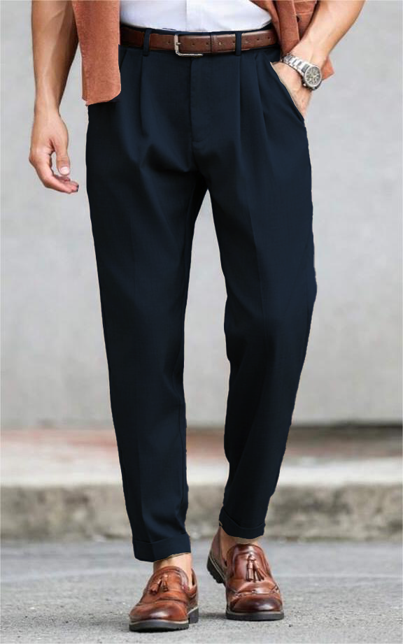 RIWYN Refined Tailored Pleat Linen Pants
