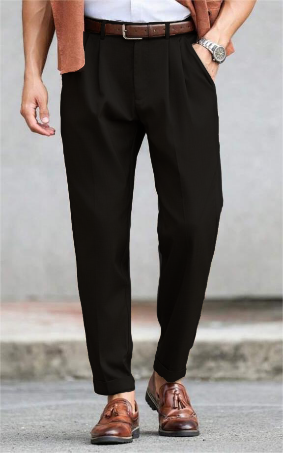 RIWYN Refined Tailored Pleat Linen Pants