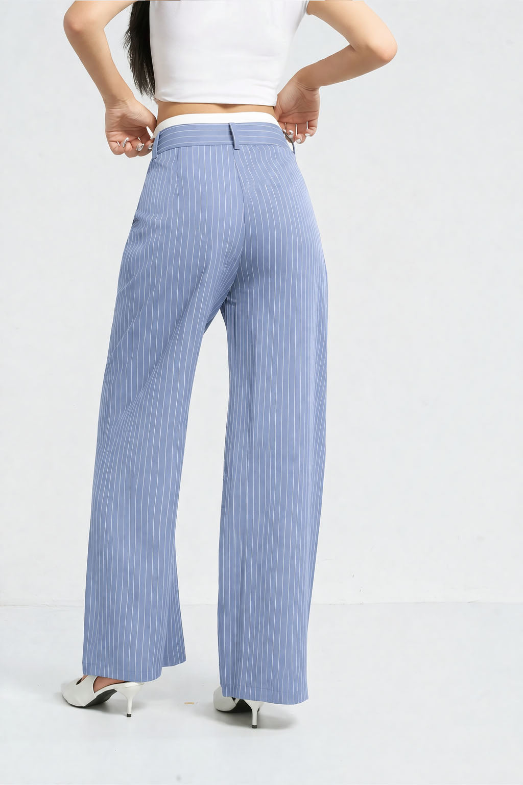 RǏWYÑ | Striped Boxer Wide Leg Trousers