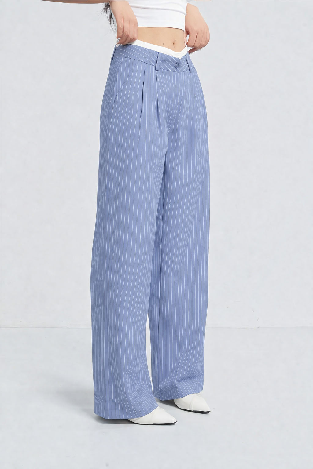 RǏWYÑ | Striped Boxer Wide Leg Trousers