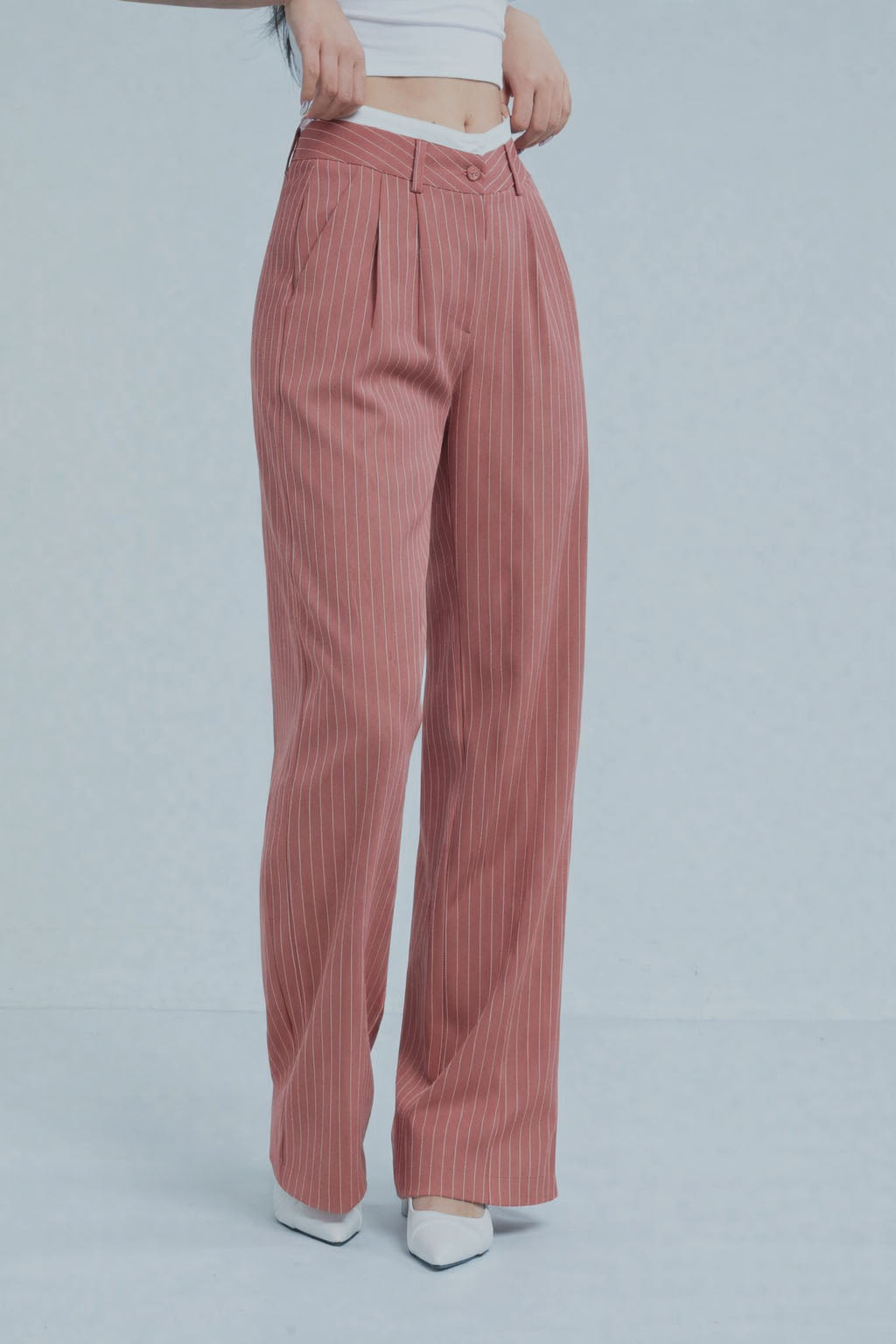 RǏWYÑ | Striped Boxer Wide Leg Trousers