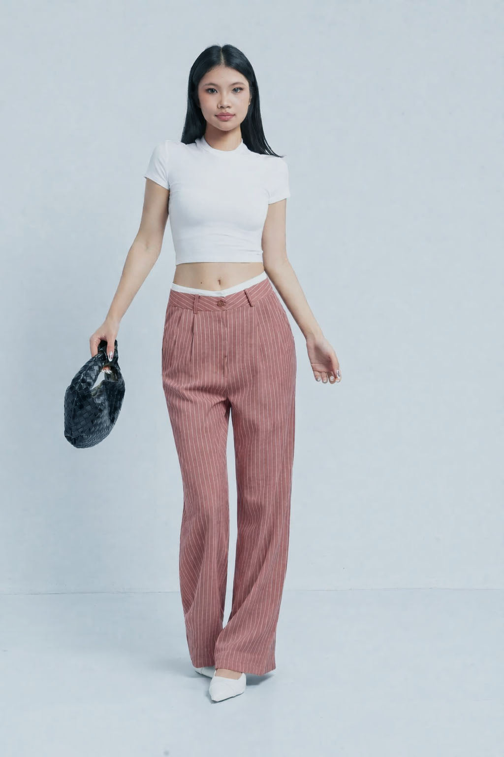 RǏWYÑ | Striped Boxer Wide Leg Trousers