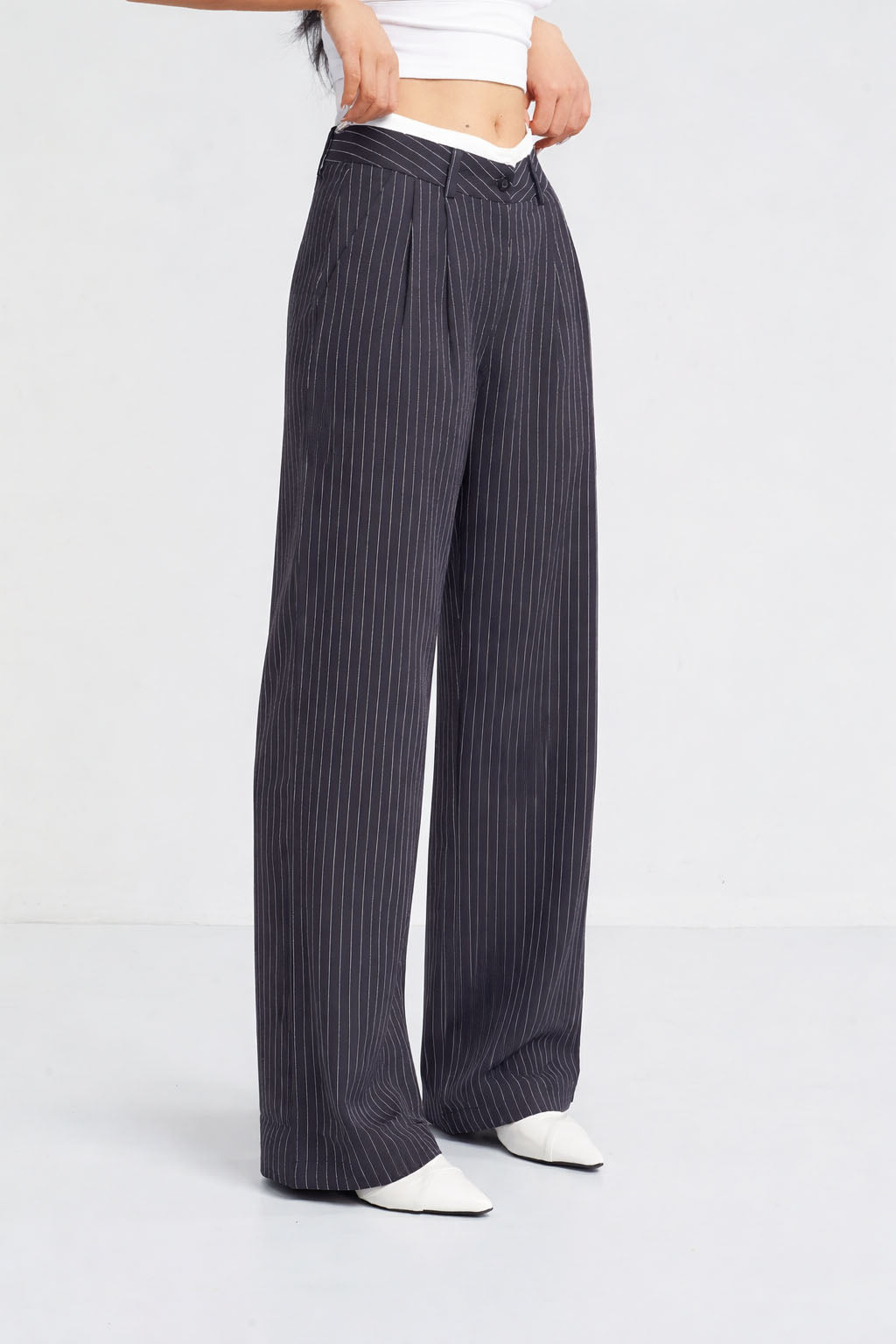 RǏWYÑ | Striped Boxer Wide Leg Trousers