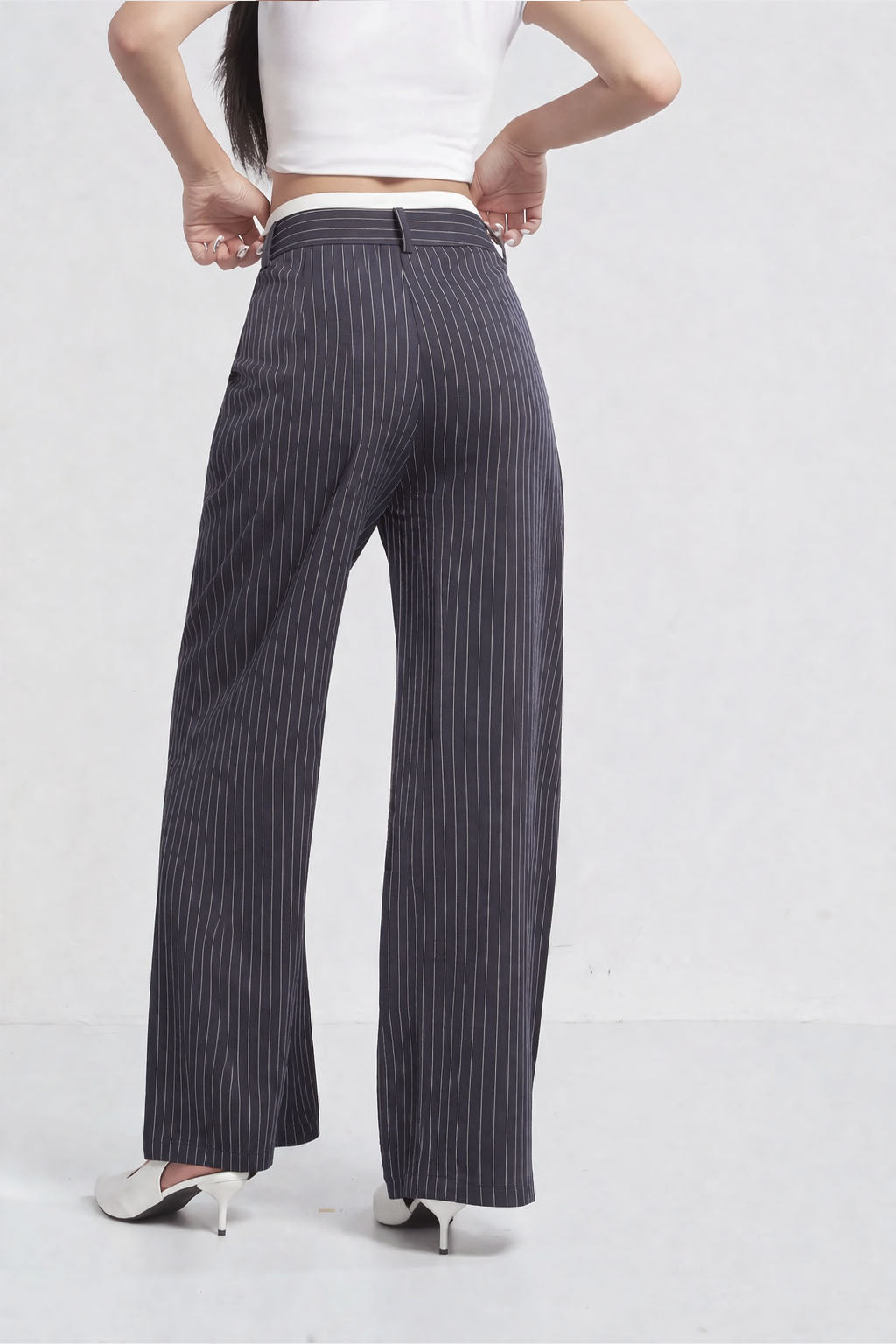 RǏWYÑ | Striped Boxer Wide Leg Trousers