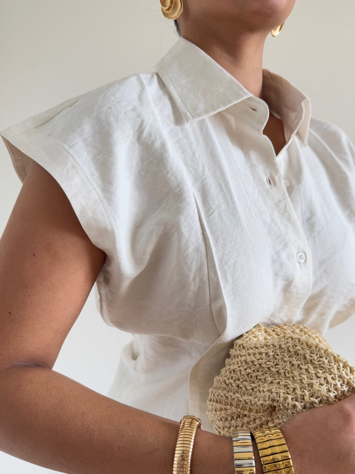 RǏWYÑ | Snap Fit Cotton Tailor Shirt