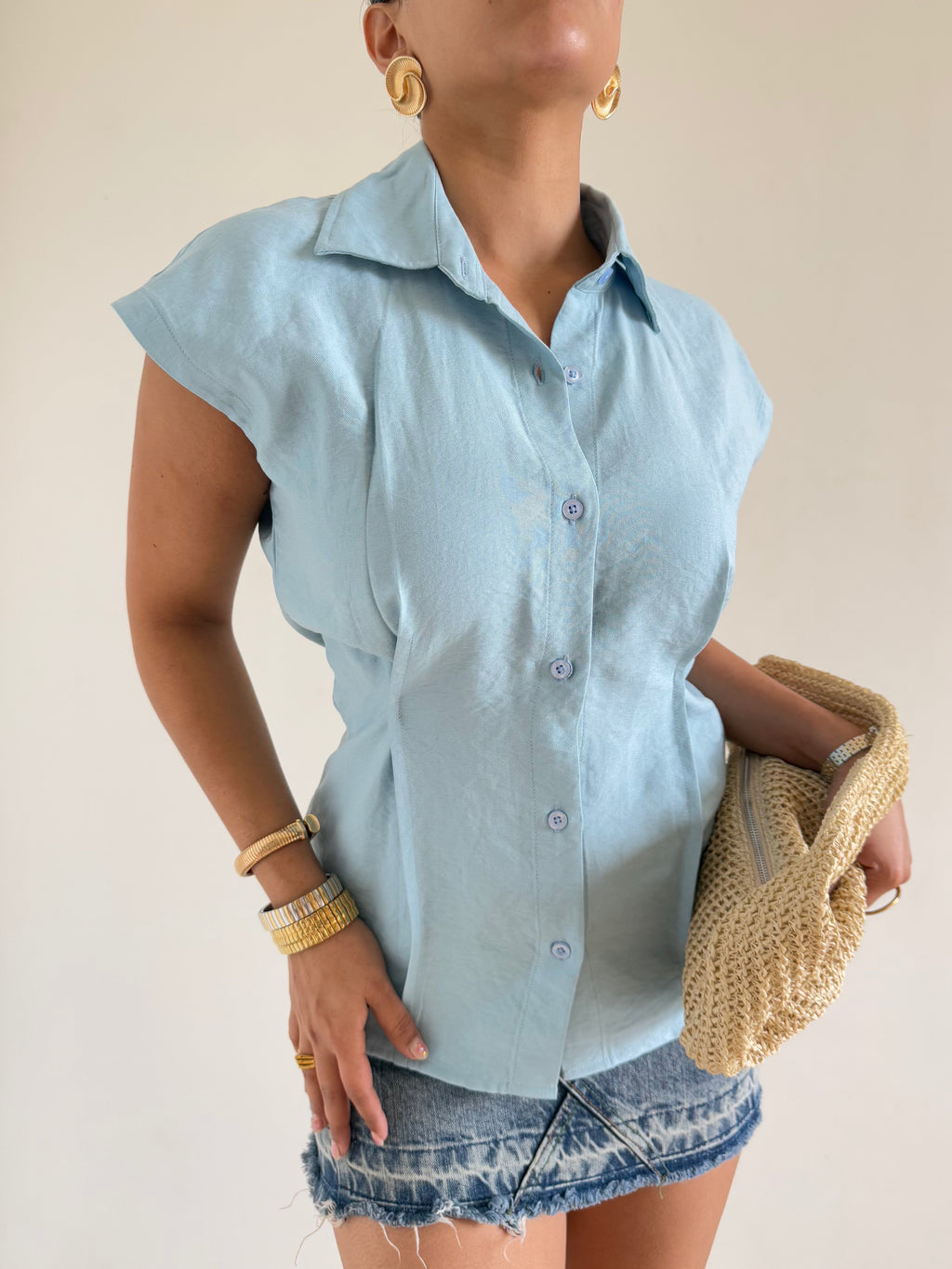 RǏWYÑ | Snap Fit Cotton Tailor Shirt
