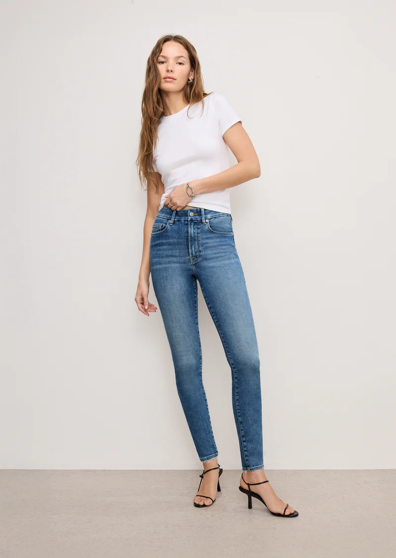 RǏWYÑ | Blue Stone Defined Waist Skin Fit Jeans
