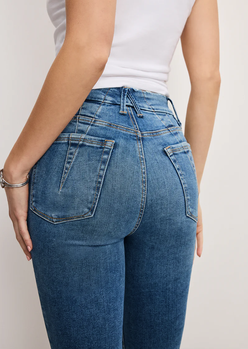 RǏWYÑ | Blue Stone Defined Waist Skin Fit Jeans