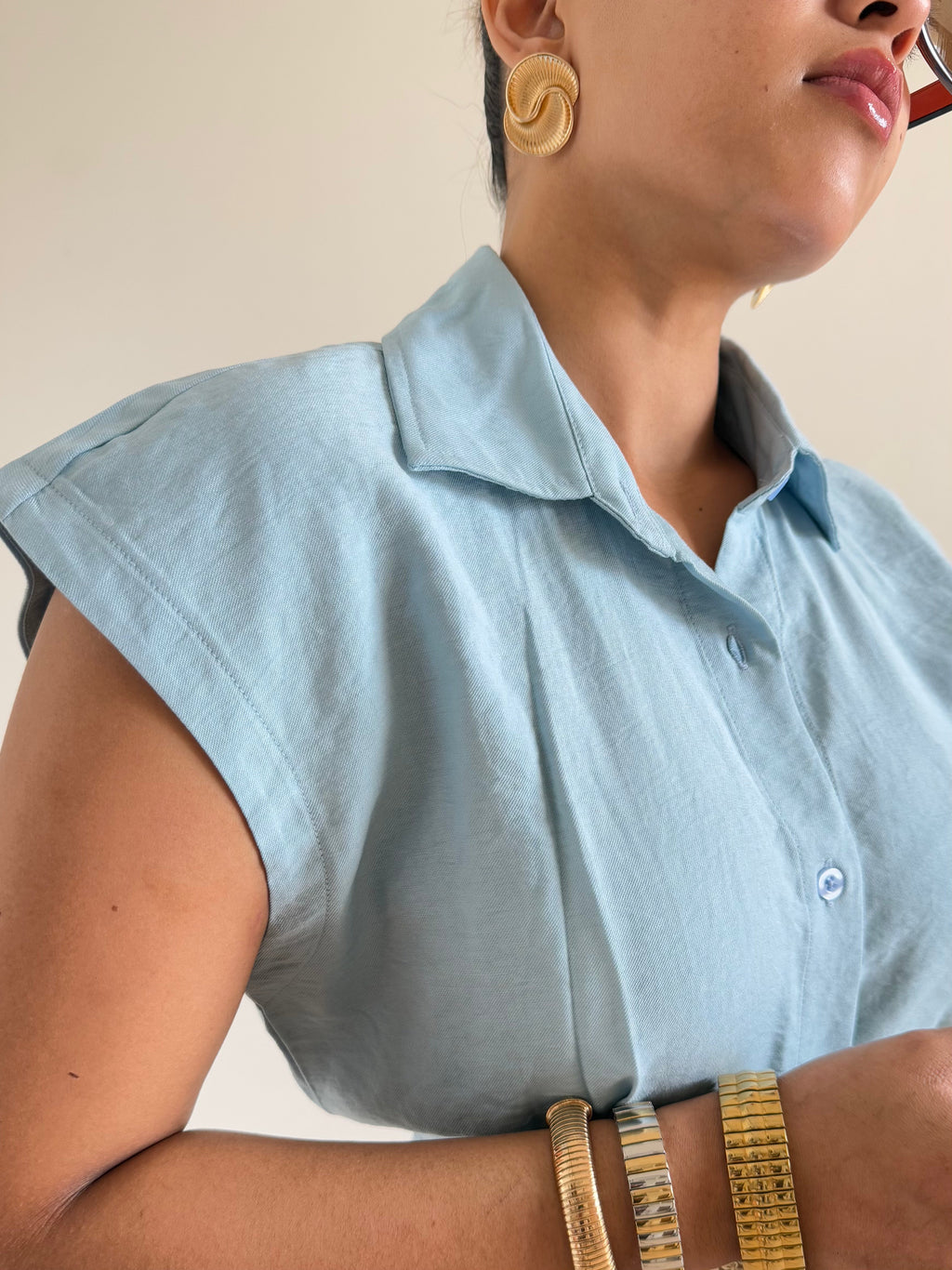RǏWYÑ | Snap Fit Cotton Tailor Shirt
