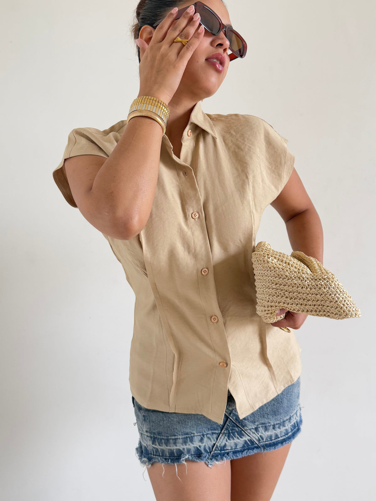 RǏWYÑ | Snap Fit Cotton Tailor Shirt