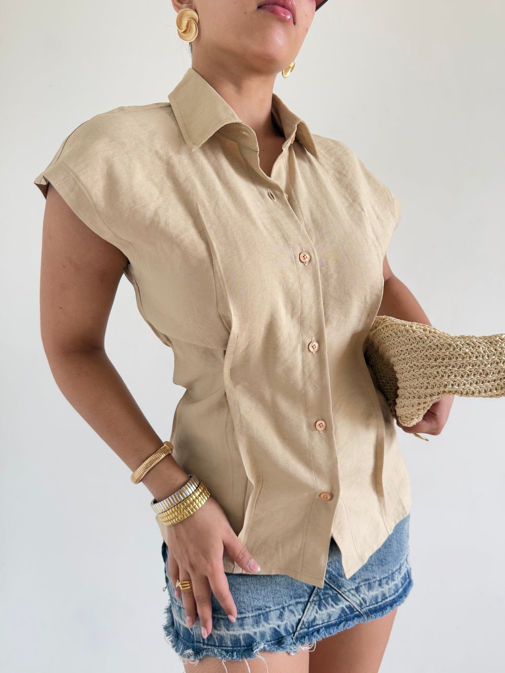 RǏWYÑ | Snap Fit Cotton Tailor Shirt