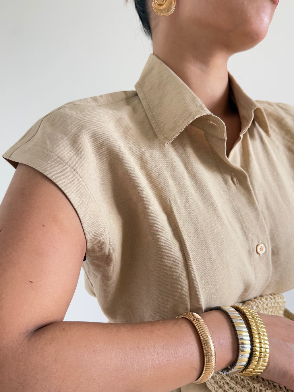 RǏWYÑ | Snap Fit Cotton Tailor Shirt