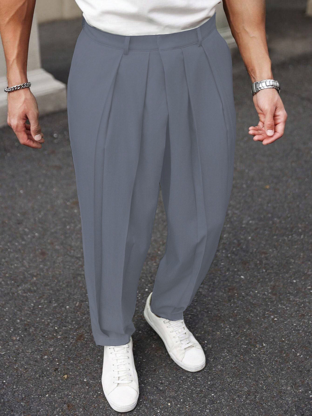 RIWYN Neat Pleats Tailored Linen Pants