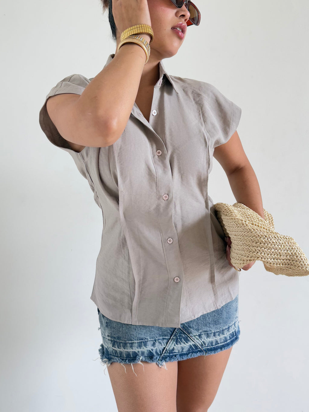 RǏWYÑ | Snap Fit Cotton Tailor Shirt