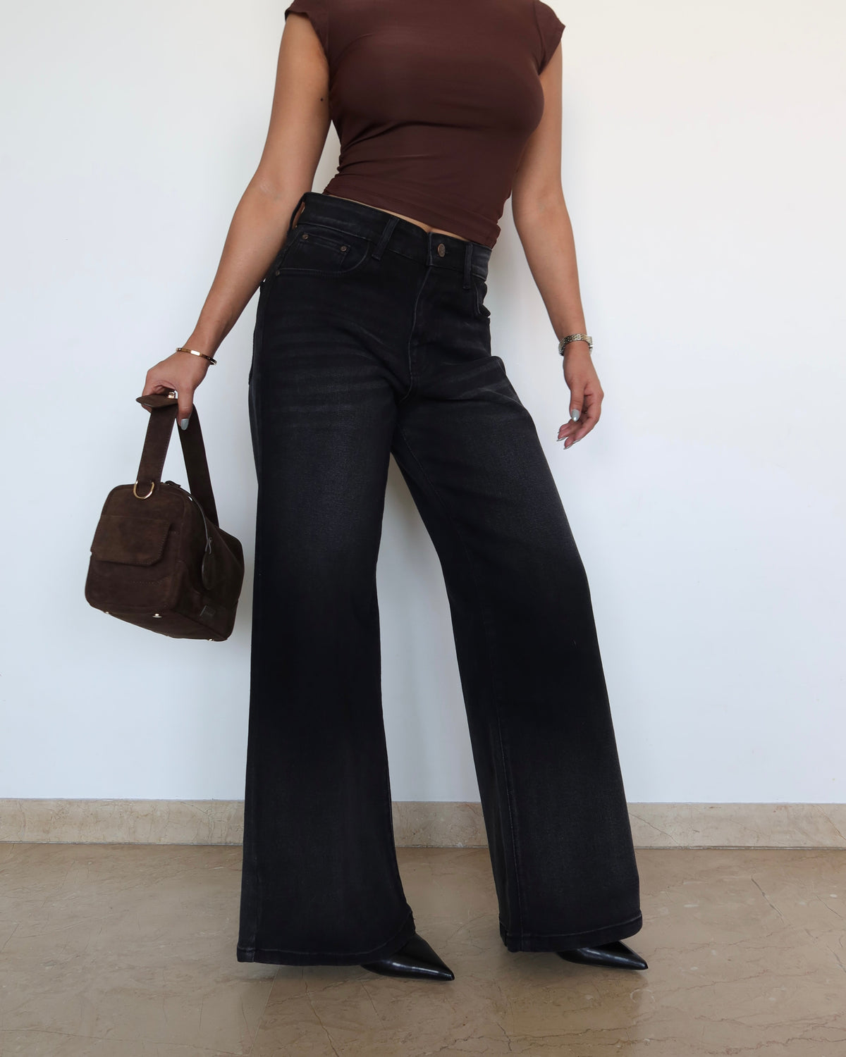 RǏWYÑ | Night Burst Wide Leg Jeans